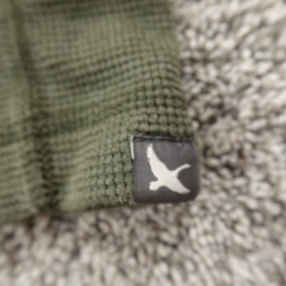 Eddie Bauer Shirt Mens M Green Waffle Knit Thermal Pullover Crewneck Outdoor Top - Picture 4 of 11